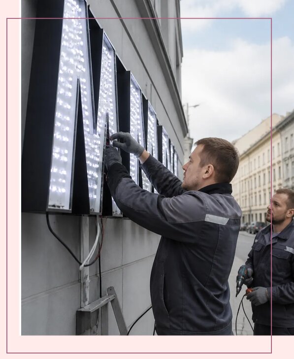 Изготовление и монтаж светодиодных LED вывесок в Гагарине