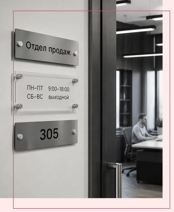 Офисные таблички на дверь в Гагарине по цене от 5098 р. | Аванза-Ггр